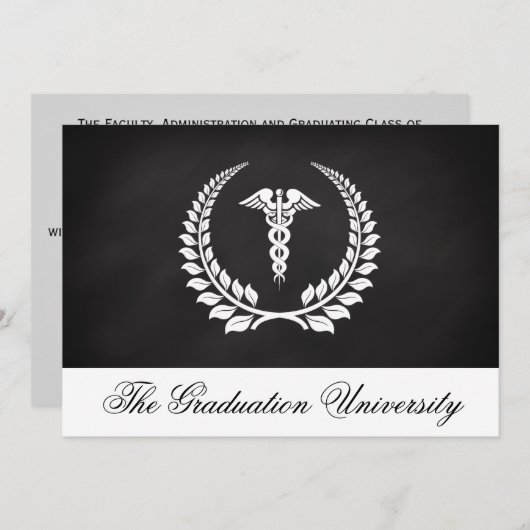 Medical Caduceus Laurel Kaart (Voorkant / Achterkant)