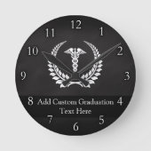 Medical Caduceus Laurel Ronde Klok (Voorkant)