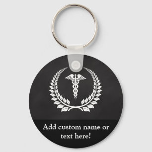Medical Caduceus Laurel Sleutelhanger