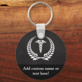 Medical Caduceus Laurel Sleutelhanger (Voorkant)