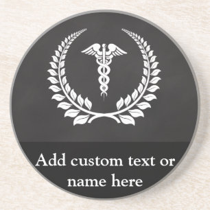 Medical Caduceus Laurel Zandsteen Onderzetter