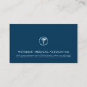 Medical Caduceus Logo Professional Blauw Visitekaartje (Voorkant)