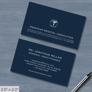 Medical Caduceus Logo Professional Blauw Visitekaartje