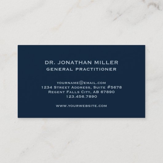 Medical Caduceus Logo Professional Blauw Visitekaartje (Achterkant)