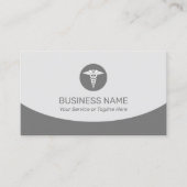 Medical Caduceus Logo Professional Gray Visitekaartje (Voorkant)