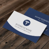 Medical Caduceus Logo Professional Navy Blue Visitekaartje