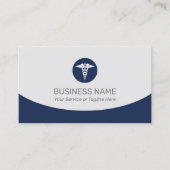 Medical Caduceus Logo Professional Navy Blue Visitekaartje (Voorkant)
