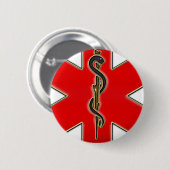 Medical Caduceus Ronde Button 5,7 Cm (Voorkant /achterkant)