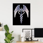Medical Caduceus Symbool Black Business Poster (Thuiskantoor)
