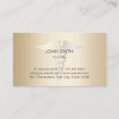 Medical Caduceus Symbool Classy Gold Professional Visitekaartje (Achterkant)