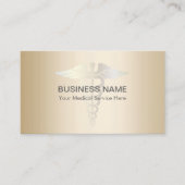 Medical Caduceus Symbool Classy Gold Professional Visitekaartje (Voorkant)