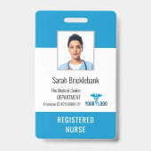 Medical Center Employee Zurse Foto ID Badge (Front)