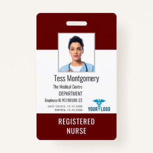 Medical Center Employee Zurse Foto ID Badge