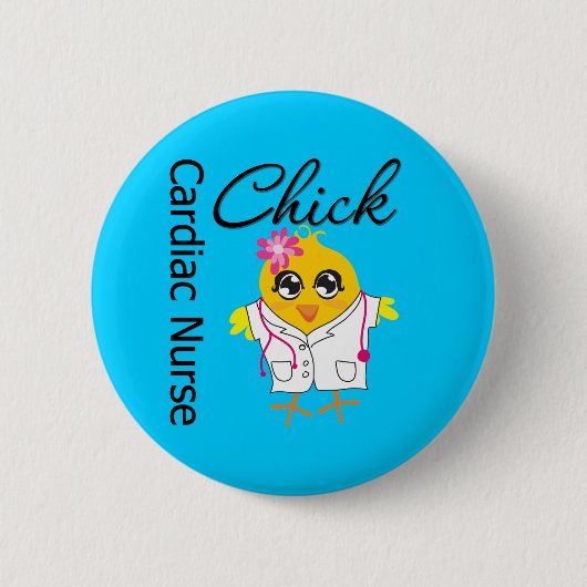 Medical Chick v2 Hartverpleegster Ronde Button 5,7 Cm (Voorkant)
