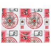 Medical Christmas Stamp Collage Art Groot Cadeauzakje (Achterkant)