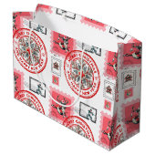 Medical Christmas Stamp Collage Art Groot Cadeauzakje (Achterkant Gekanteld)