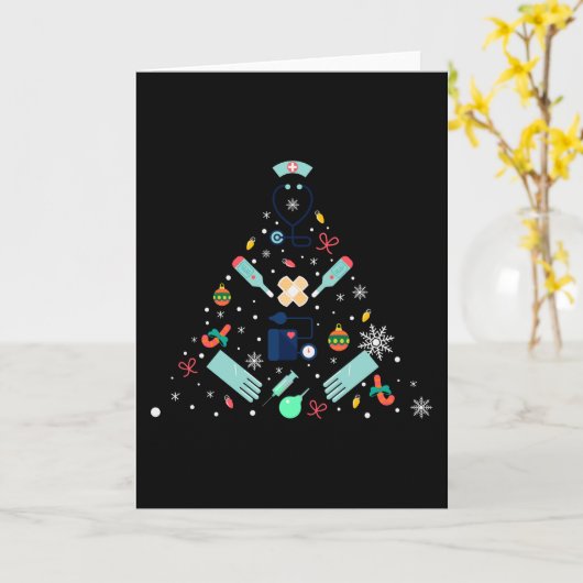Medical Christmas Tree Gift, Doctors and Nurses Kaart (Gele Bloem)