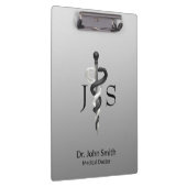 Medical Classy Noble Elegant Black White Asclepius Klembord (Rechts)