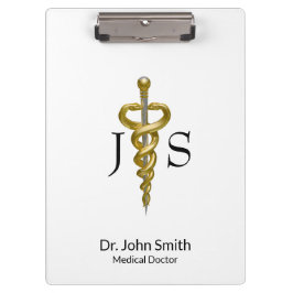 Medical Classy Noble Elegant Gold Silver Asclepius Klembord