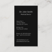 Medical Classy Silver Caduceus op Black Visitekaartje (Achterkant)