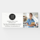 Medical Clinic Health Business Logo Foto Spandoek (Horizontaal)