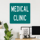 Medical Clinic Road Sign Poster (Thuiskantoor)