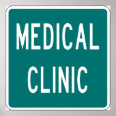 Medical Clinic Road Sign Poster (Voorkant)