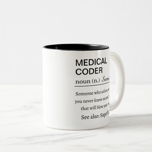 Medical Coder Definition Tweekleurige Koffiemok (Voorkant rechts)