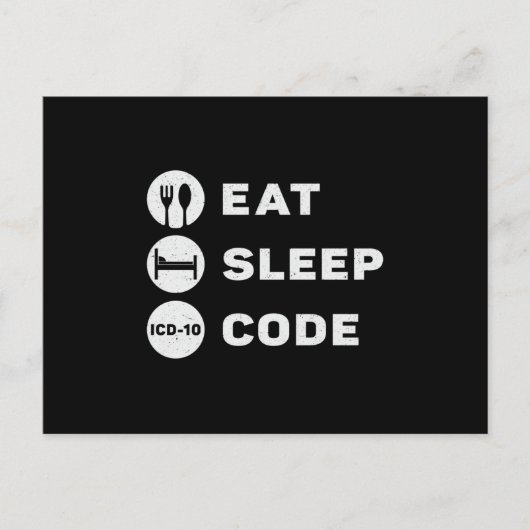 Medical Coder Eat Sleep Code Coding ICD Programmer Briefkaart (Voorkant)