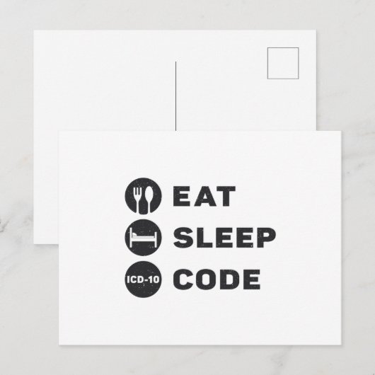 Medical Coder Eat Sleep Code ICD Coding Programmer Briefkaart (Voorkant / Achterkant)