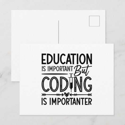 Medical Coder Education Is Important Coding ICD Briefkaart (Voorkant / Achterkant)
