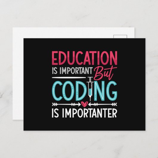 Medical Coder Education Is Important ICD Coding Briefkaart (Voorkant / Achterkant)