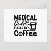 Medical Coder Fueled By Coffee Programmer Coding Briefkaart (Voorkant)