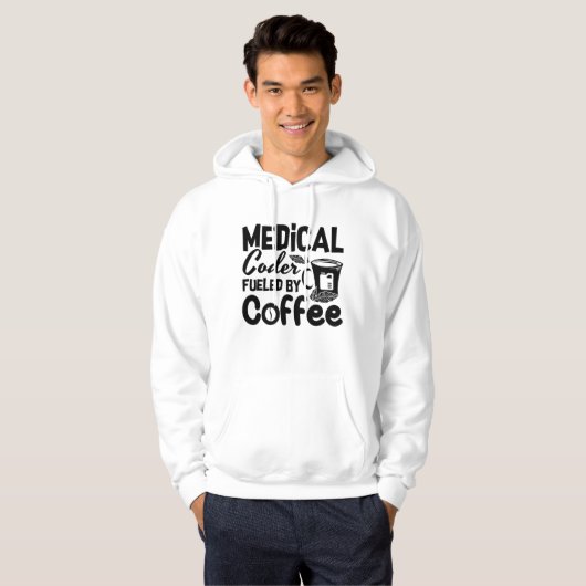 Medical Coder Fueled By Coffee Programmer Coding Hoodie (Voorkant volledig)