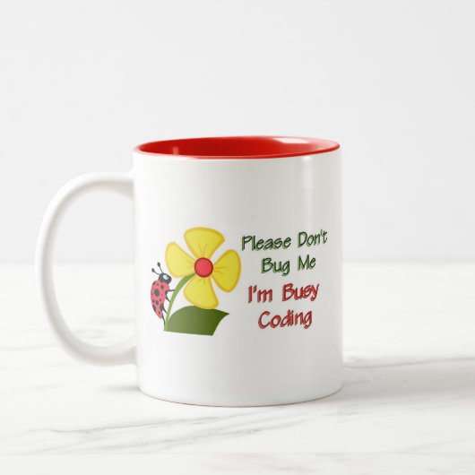 Medical Coder Ladybug Tweekleurige Koffiemok (Links)
