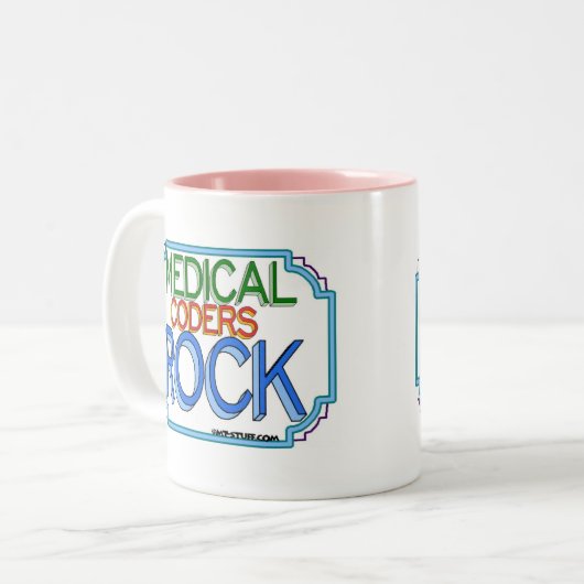 Medical Coders Rock Tweekleurige Koffiemok (Voorkant links)