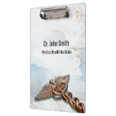 Medical Copper Caduceus Roos Gold Luxe Marble Klembord (Links)