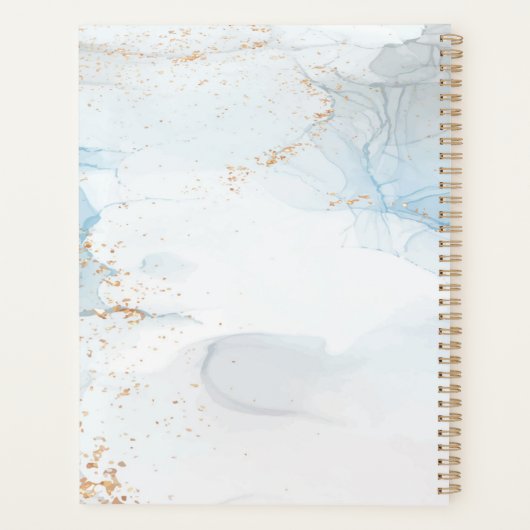 Medical Copper Caduceus Roos Gold Luxe Marble Planner (Achterkant)