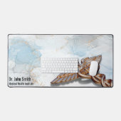 Medical Copper Roos Caduceus Gold Luxe Marble Bureaumat (Keyboard & Muis)