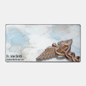 Medical Copper Roos Caduceus Gold Luxe Marble Bureaumat (Voorkant)