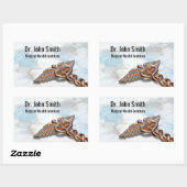 Medical Copper Roos Gold Caduceus Luxe Marble Rechthoekige Sticker (Vel)