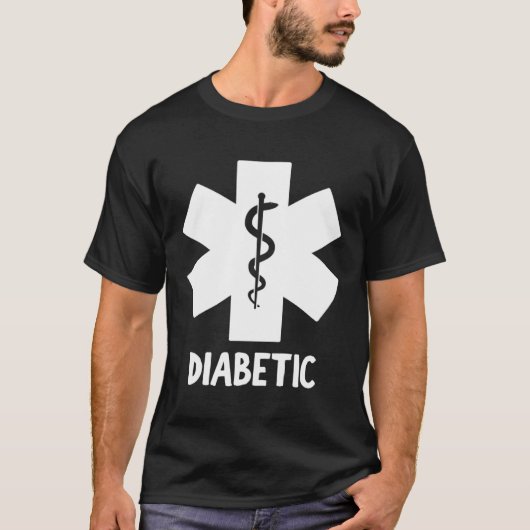 Medical DIABETIC ALERT Diabetes T-shirt (Voorkant)