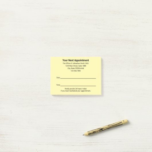 Medical Doctor Next Appointment Reminder Cream Post-it® Notes (Op bureau)