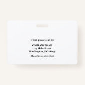 Medical Doctor Nurged Care Security Foto-ID Badge (Achterkant)