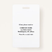 Medical Doctor Nurse Aged Care Beveiligingsfoto ID Badge (Achterkant)