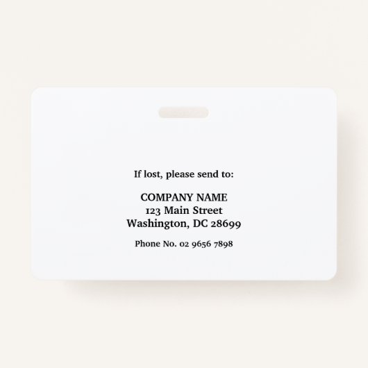 Medical Doctor Nursing Aged Care Security Photo ID Badge (Achterkant)