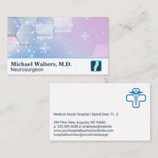 Medical Doctor | Spine Lumbar Logo Visitekaartje (Voorkant / Achterkant)