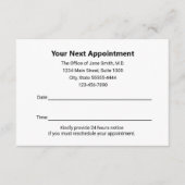 Medical Doctor Your Appointment Reminder White Notitiekaartje (Voorkant)