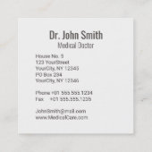 Medical Elegant Gold Caduceus Black Wings Classy Vierkante Visitekaartje (Achterkant)