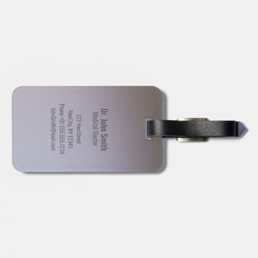 Medical Elegant Gold Caduceus White Wings Bagagelabel (Achterkant horizontaal)